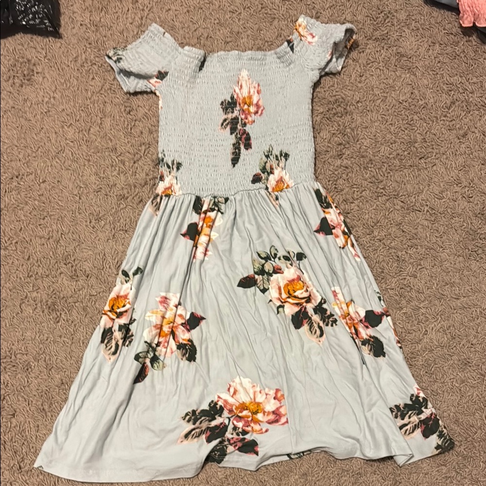 J for Justify Green Off-Shoulder Flutter Sleeve Sundress